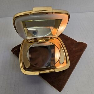 Vintage Gold-tone Lighted Dual Mirror Compact